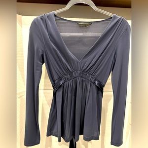 BCBGMaxAzria navy blue blouse with ribbon tie waist